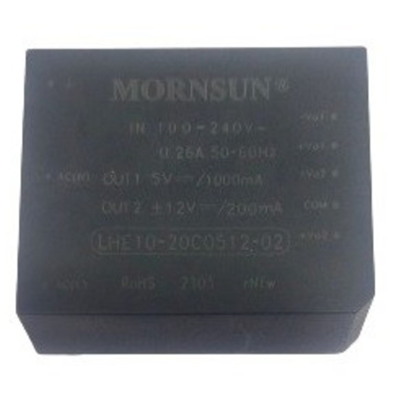 LHE1020C051202 MORNSUN 10W AC-DC Converter Module Dual Output 5V 1000mA and ±12V 200mA (LHE1020C051202 Power Module) image 1