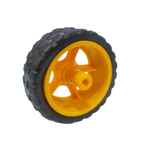 65mm Robot Wheel for BO Motors (Yellow) (Plastic Robot Wheel) image 1