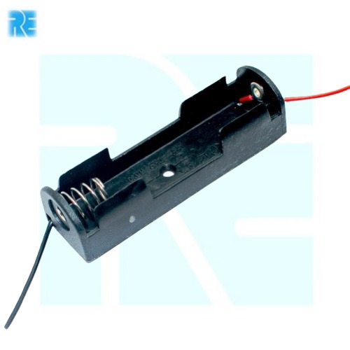 Battery Holder With Two 5" Cable For 1.5V AA Battery Single Cell image 3