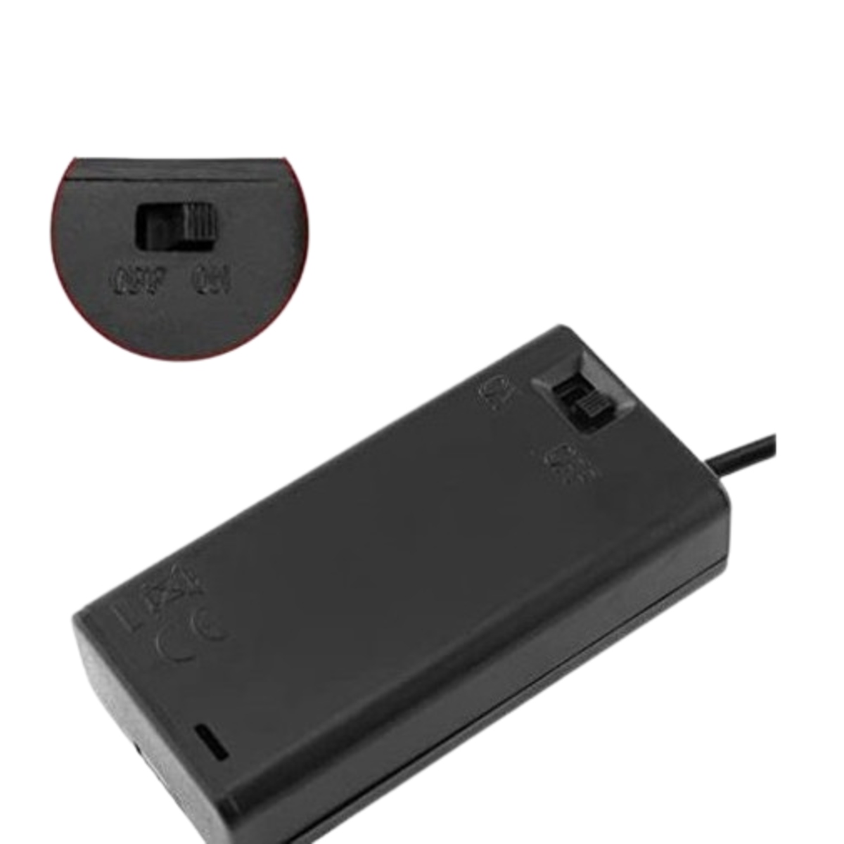 2 x AA Battery Holder Box with USB Female Plug, On-Off Switch and Cover (3V Battery Case) image 3