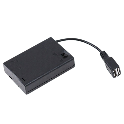 3 x AA Battery Holder Box with USB Female Plug, On-Off Switch and Cover (4.5V Battery Case) image 1
