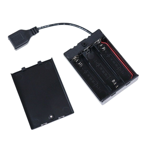 3 x AA Battery Holder Box with USB Female Plug, On-Off Switch and Cover (4.5V Battery Case) image 2