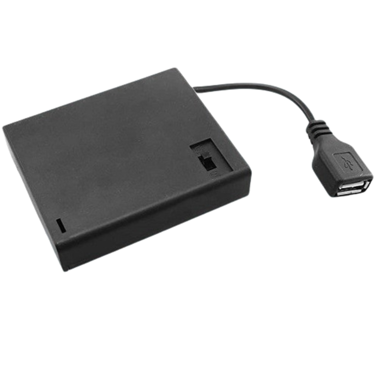 4 x AA Battery Holder Box with USB Female Plug, On-Off Switch and Cover (6V Battery Case) image 1