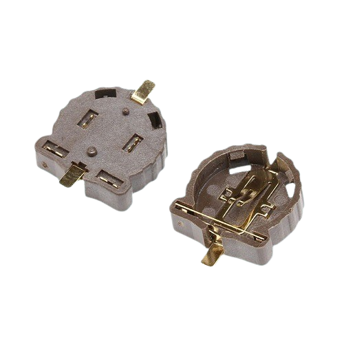 CR1220 3V SMD Horizontal Battery Holder (Brown Gold-Plated PCB Coin Cell Holder) image 2