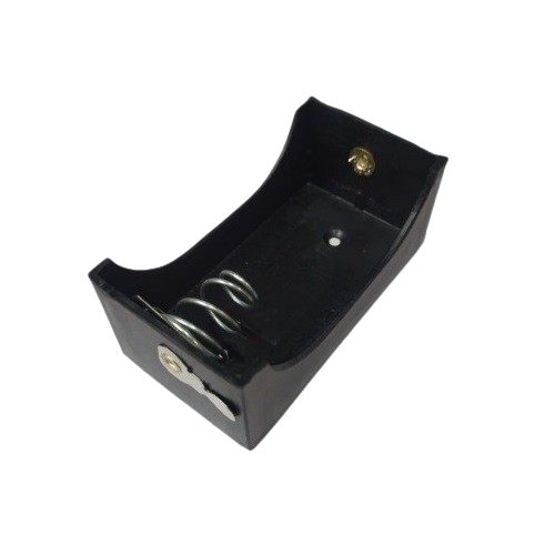 Single D Type Battery Holder with Solder Tag Connections (Open Plastic Battery Holder) image 1