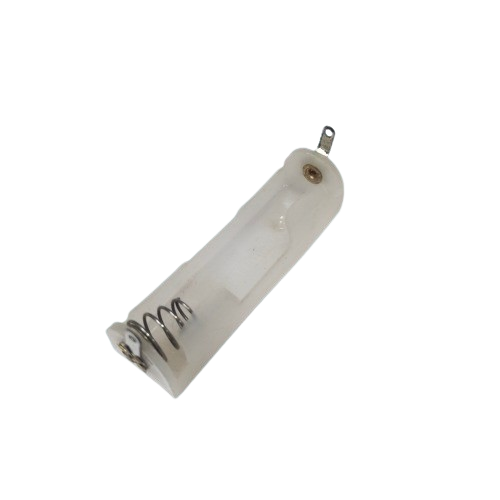 Single AA Plastic Battery Holder (White, 1 Cell Open Holder)