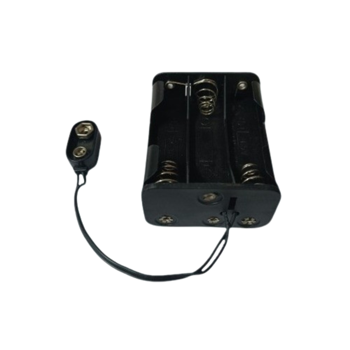 6 x AA 1.5V (9V) Battery Holder Back-to-Back with 9V Snap Cap (Plastic Battery Case) image 1