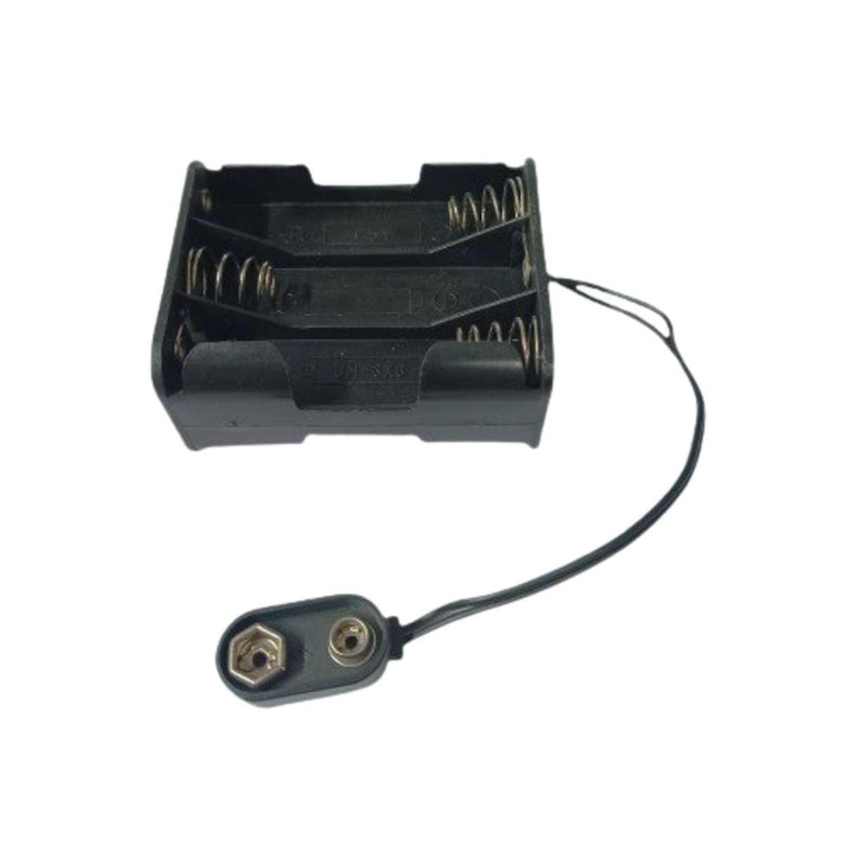 6 x AA 1.5V (9V) Battery Holder Back-to-Back with 9V Snap Cap (Plastic Battery Case) image 2