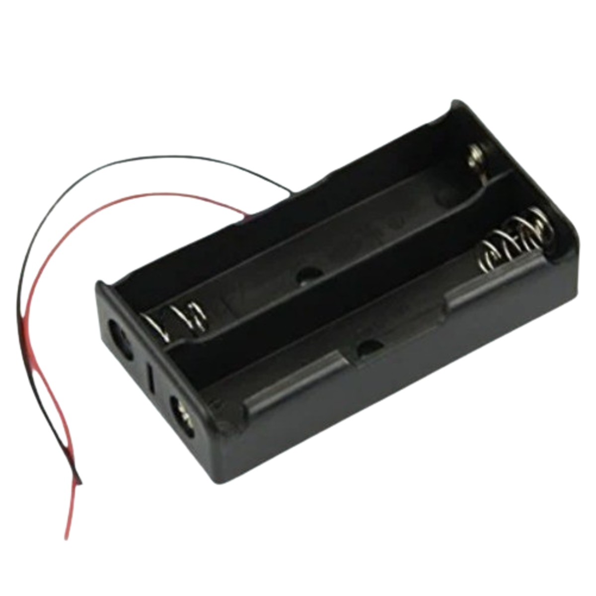 18650 x 2 Battery Holder Case without Cover with Wire Leads (Dual Cell Plastic Battery Holder) image 1
