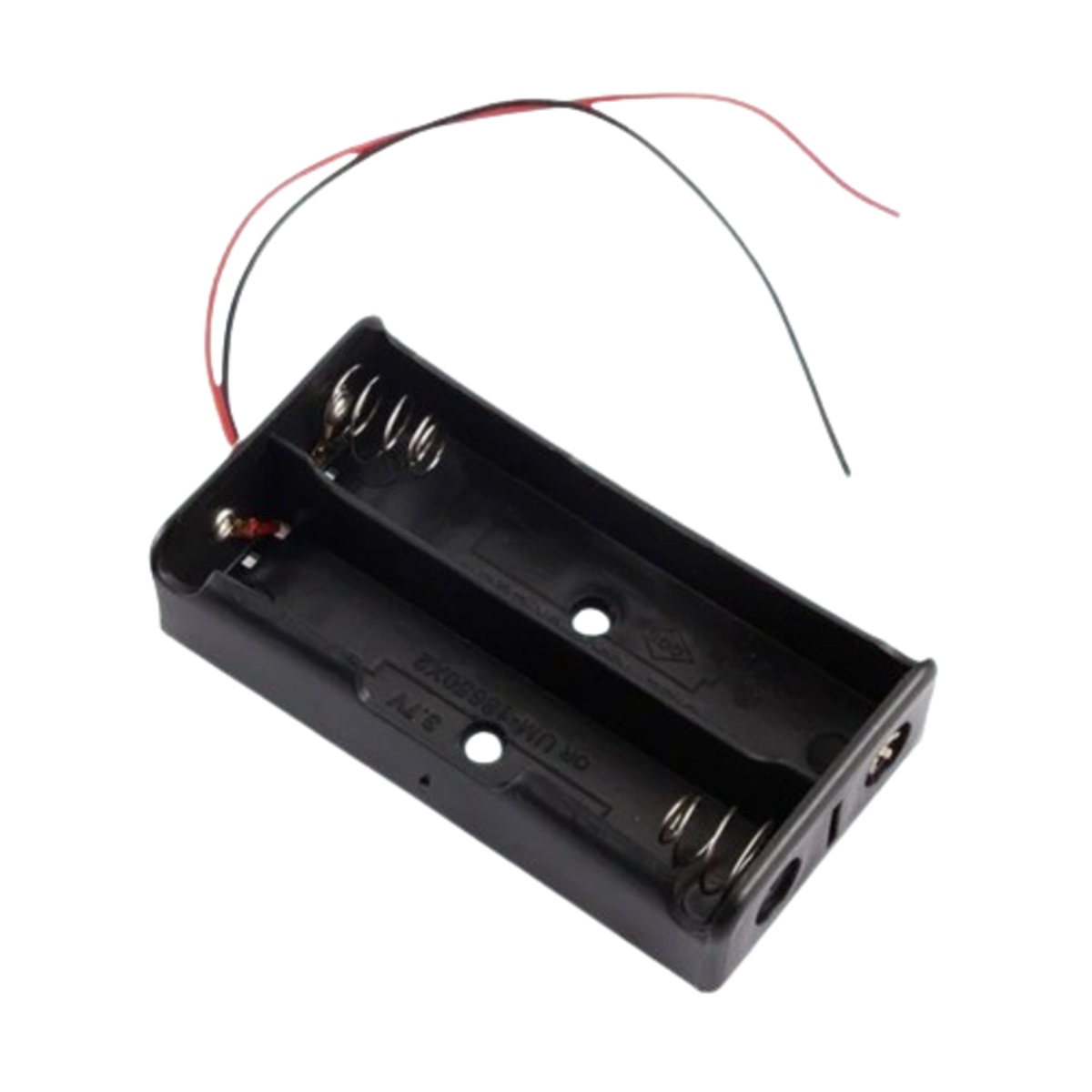 18650 x 2 Battery Holder Case without Cover with Wire Leads (Dual Cell Plastic Battery Holder) image 2
