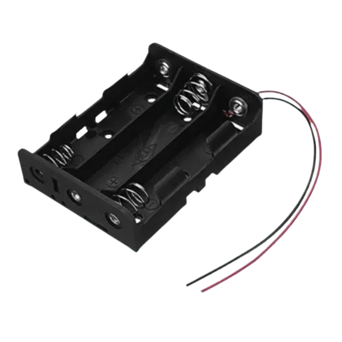 18650 x 3 Battery Holder Case without Cover with Wire Leads (Triple Cell Plastic Battery Holder) image 2