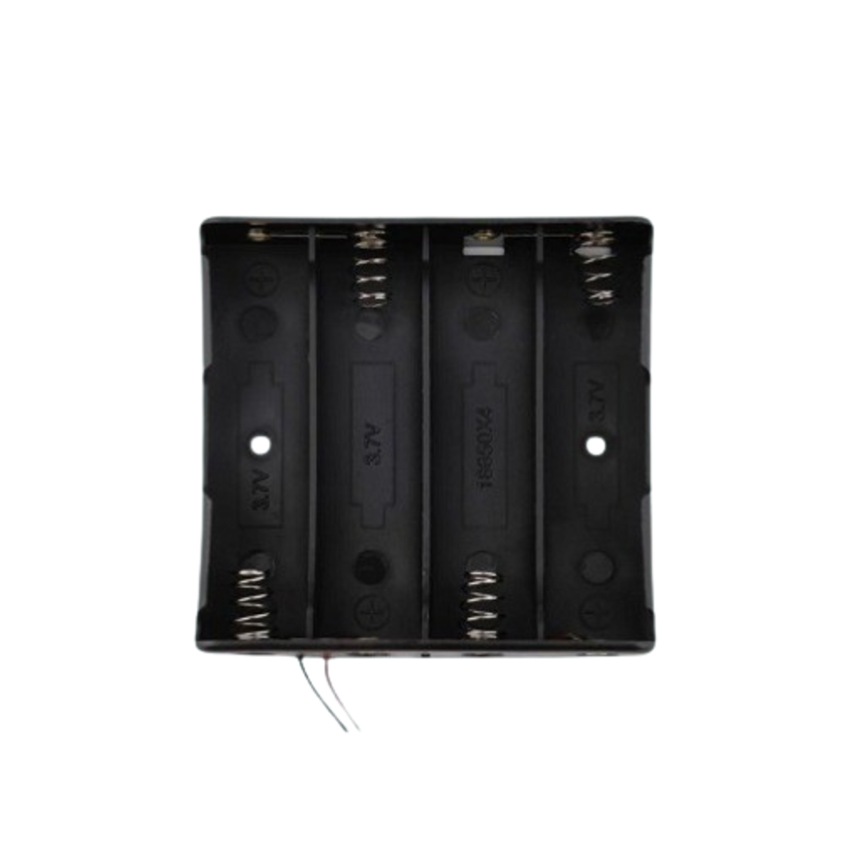 18650 x 4 Battery Holder Case without Cover with Wire Leads (Quad Cell Plastic Battery Holder) image 2