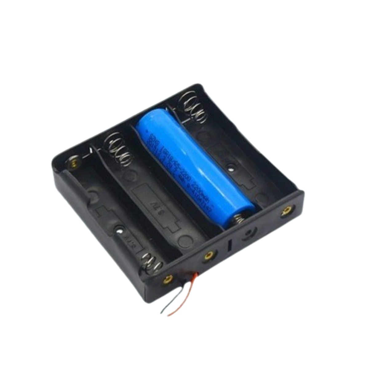 18650 x 4 Battery Holder Case without Cover with Wire Leads (Quad Cell Plastic Battery Holder) image 3