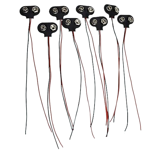 9V Battery Buckle Snap T Type Connector with 15cm Cable (Black Battery Clip) image 4