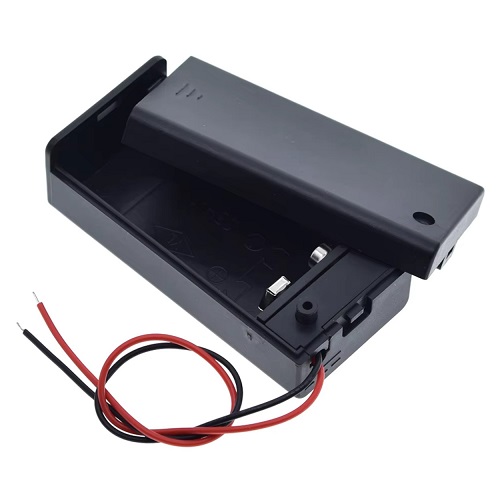 9V Battery Holder with ON Off Switch Black Cover Lead Wire image 5