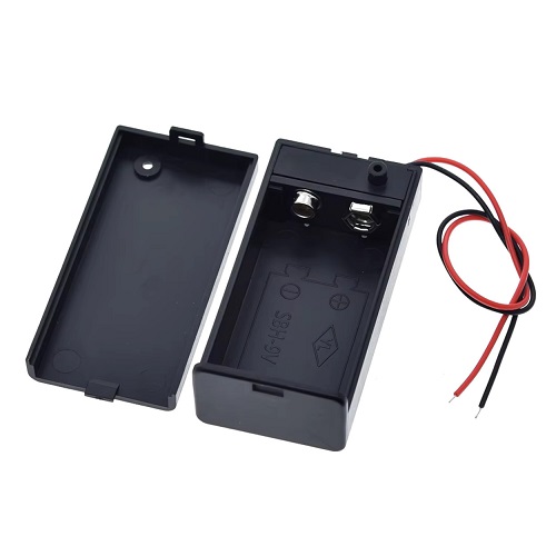9V Battery Holder with ON Off Switch Black Cover Lead Wire image 3