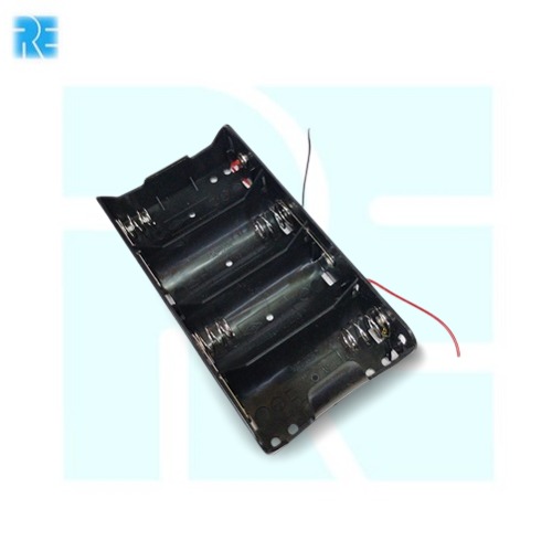 D Type Battery Holder For 4 Battery In Line with 130mm Leads image 3