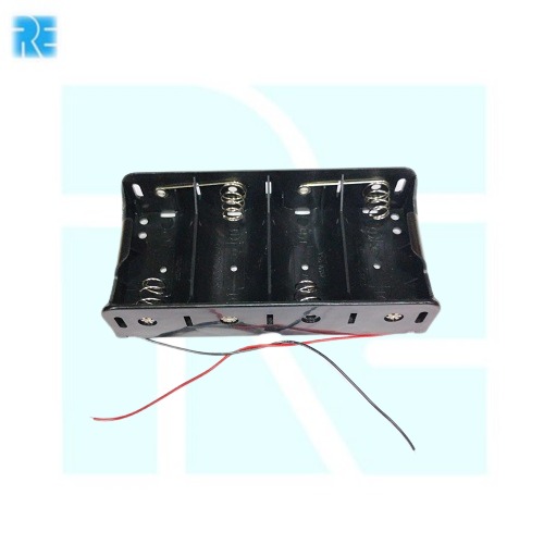 D Type Battery Holder For 4 Battery In Line with 130mm Leads image 1