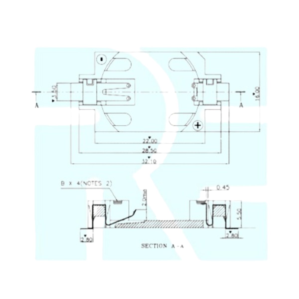 CR2032 3V Battery Holder BS-6 SMD White (CR2032 Coin Cell Holder) image 3