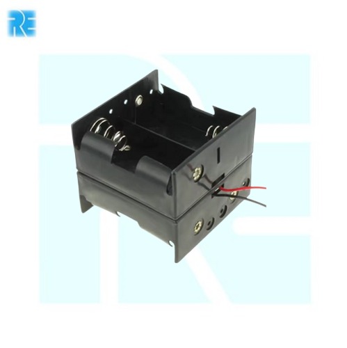 D Type Battery Holder For 4 Battery Dual Back To Back with 130mm Leads image 3