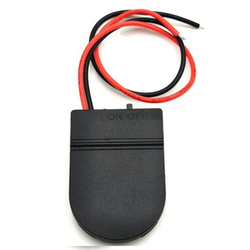 CR2032 3V Button Coin Cell Battery Holder with ON/OFF Switch (Top Switch) – Black image 1