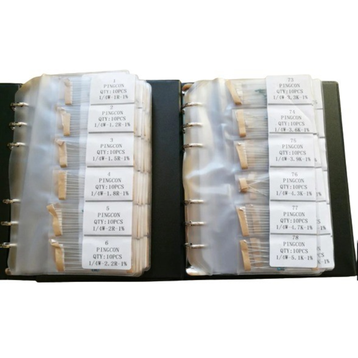 Metal Film Resistor Kit 1/4W 1% Assorted Resistor Pack 140 Values x 10pcs (1400 Pieces Total)
