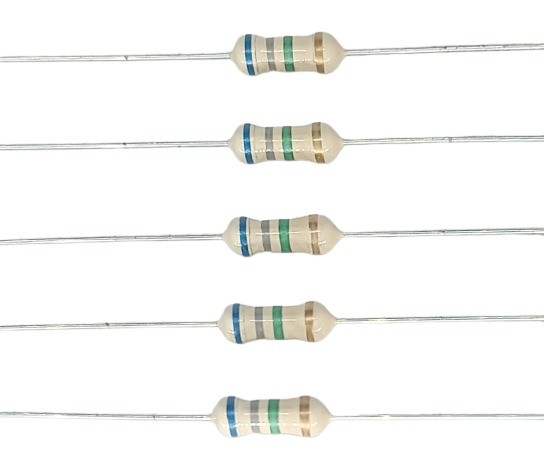 6.8M Ohm 1/2W 5% Carbon Film Resistor   image 1