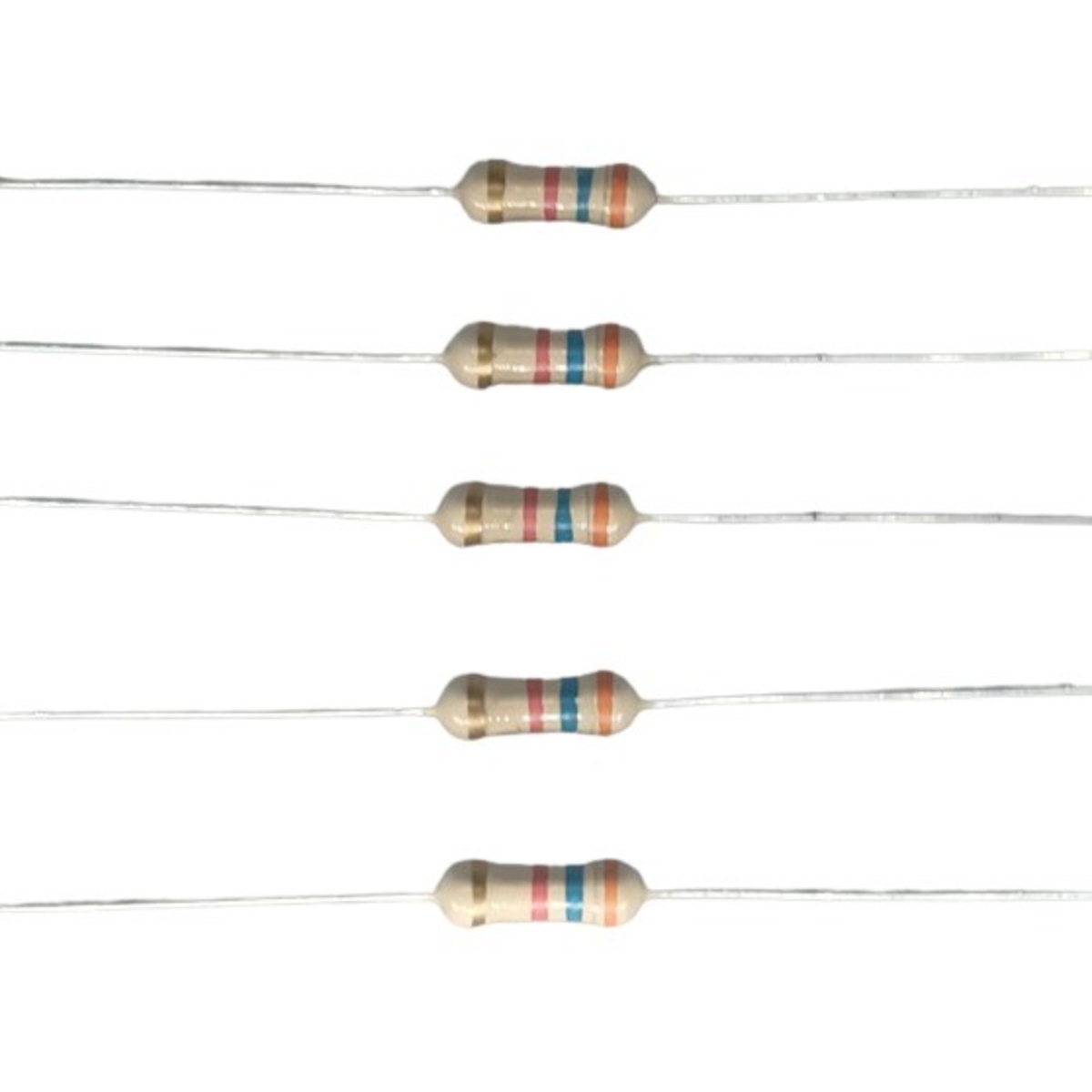 3.6K Ohm 1/2W 5% Carbon Film Resistor (General Purpose Through Hole Resistor) image 1
