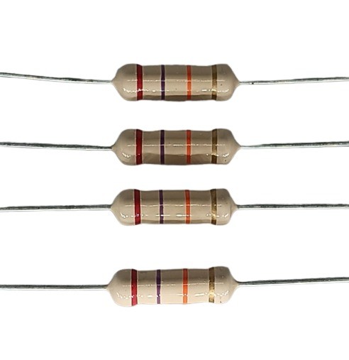 27K Ohm 2W 5% Carbon Film Resistor  image 1