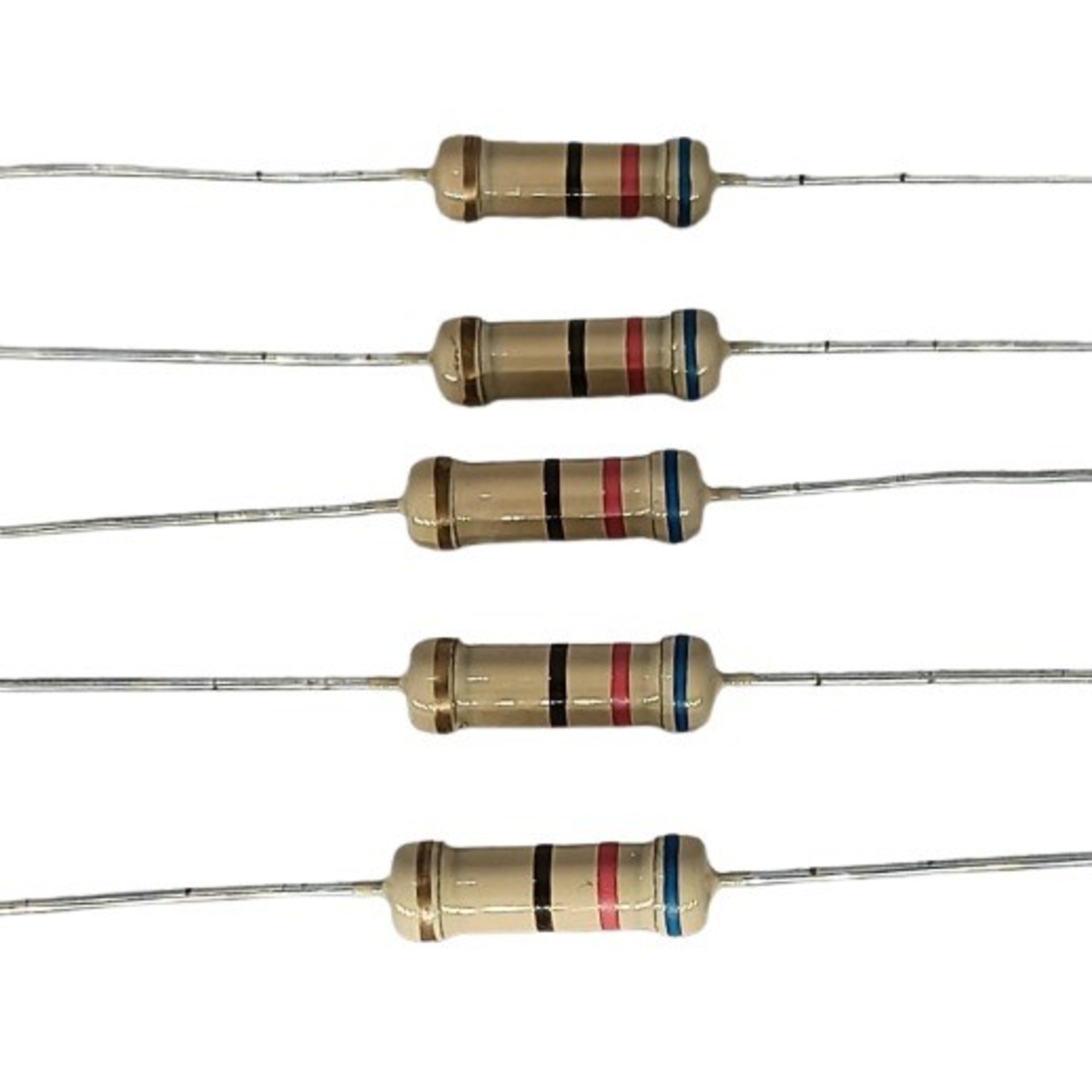 62 Ohm 2W 5% Carbon Film Resistor (High Power Through Hole Resistor) image 1