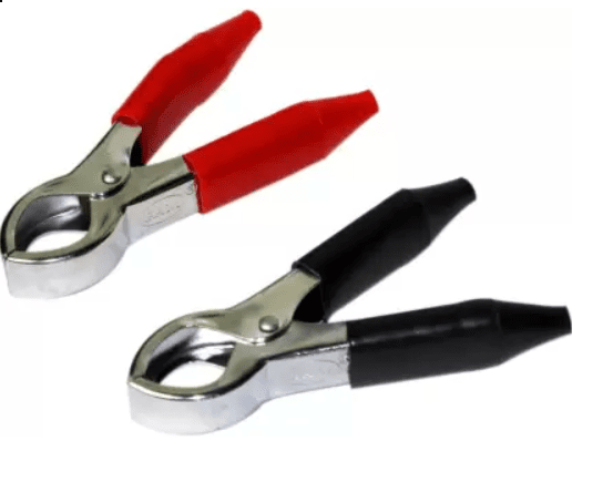 Crocodile Clip Hippo 80mm Red Black Pair Heavy Duty Test Clips (Hippo Crocodile Clips) image 1