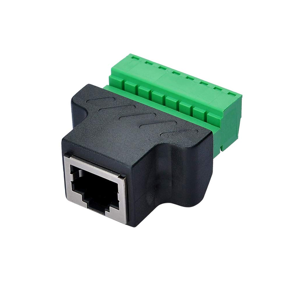 RJ45 Female to 8 Pin Screw Terminal Adapter (RJ45 Female to Cable Screw Type Connector) image 1