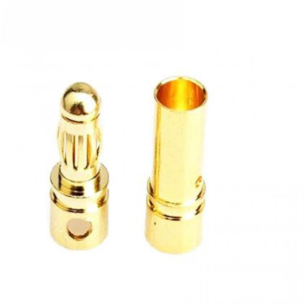 3.5mm Gold Plated Bullet Connector Male Female Pair (High Current Solder Connector) image 2