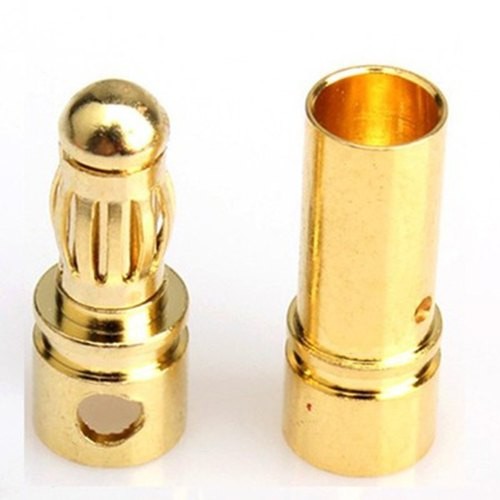3.5mm Gold Plated Bullet Connector Male-Female Pair image 1