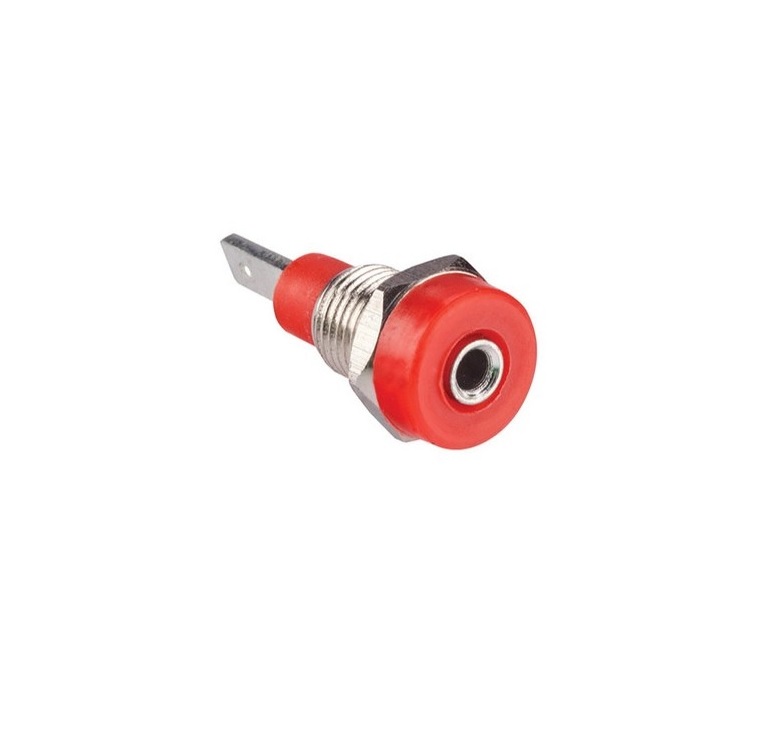 2mm Banana Socket Red Colour Armstrong Make Panel Mount Connector (2mm Banana Socket) image 1
