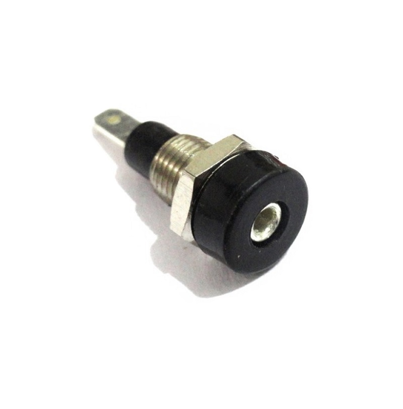 2mm Banana Socket Black Colour Armstrong Make Panel Mount Connector (2mm Banana Socket) image 1