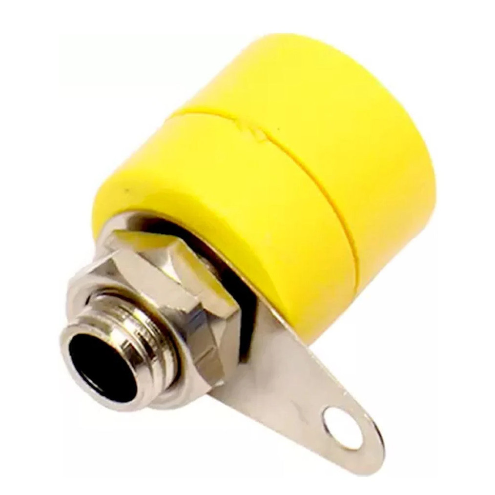 4mm Banana Socket Yellow (Female Panel Mount Connector) image 1