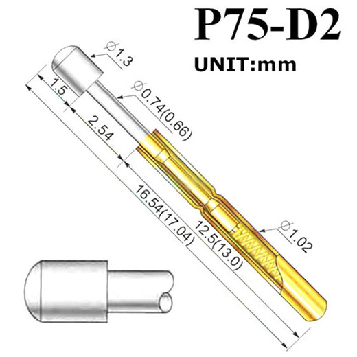 P75-D2 Spring Test Probe Pogo Pin 1.02mm Diameter 100g Force (Pogo Test Pin) image 2
