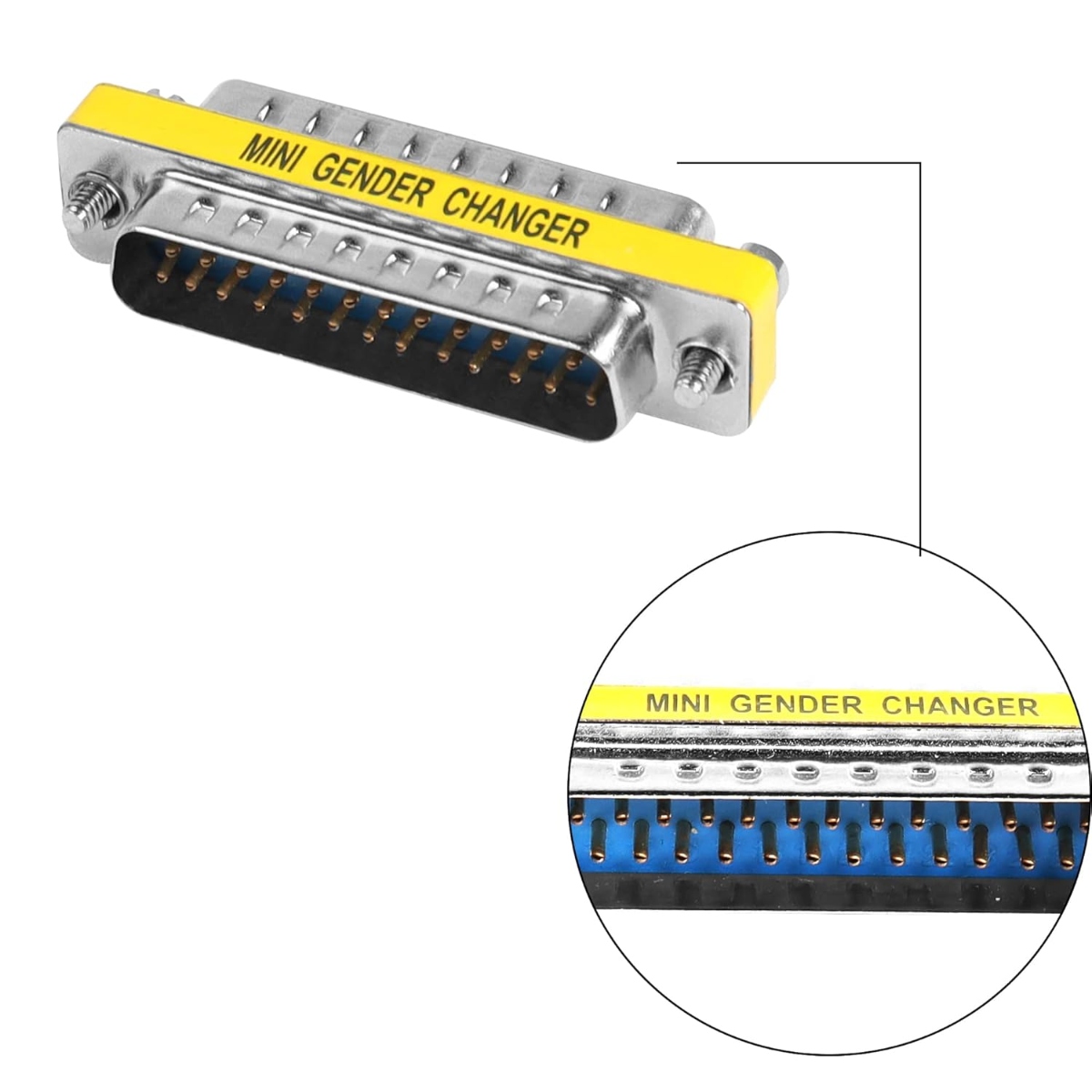 DB25 Male to Male Gender Changer Adapter (25 Pin D-Sub Connector) image 2