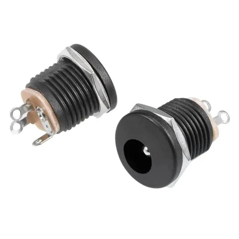 2.1 x 5.5mm DC-022 Female Panel Mount DC Power Jack Socket (Brass Connector) image 1
