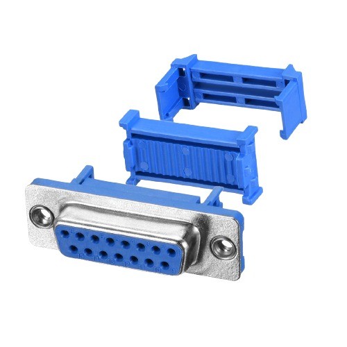 DB15 Pin 2 Row D-Sub IDC Crimp Type Female Connector for Ribbon Cable (DB15 IDC Female Connector) image 1
