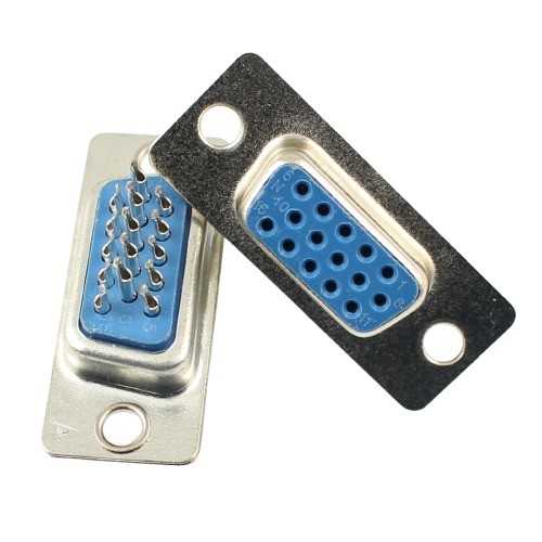 DB15 Pin VGA 3 Row D-Sub Solder Female Connector (VGA D-Sub Connector) image 1