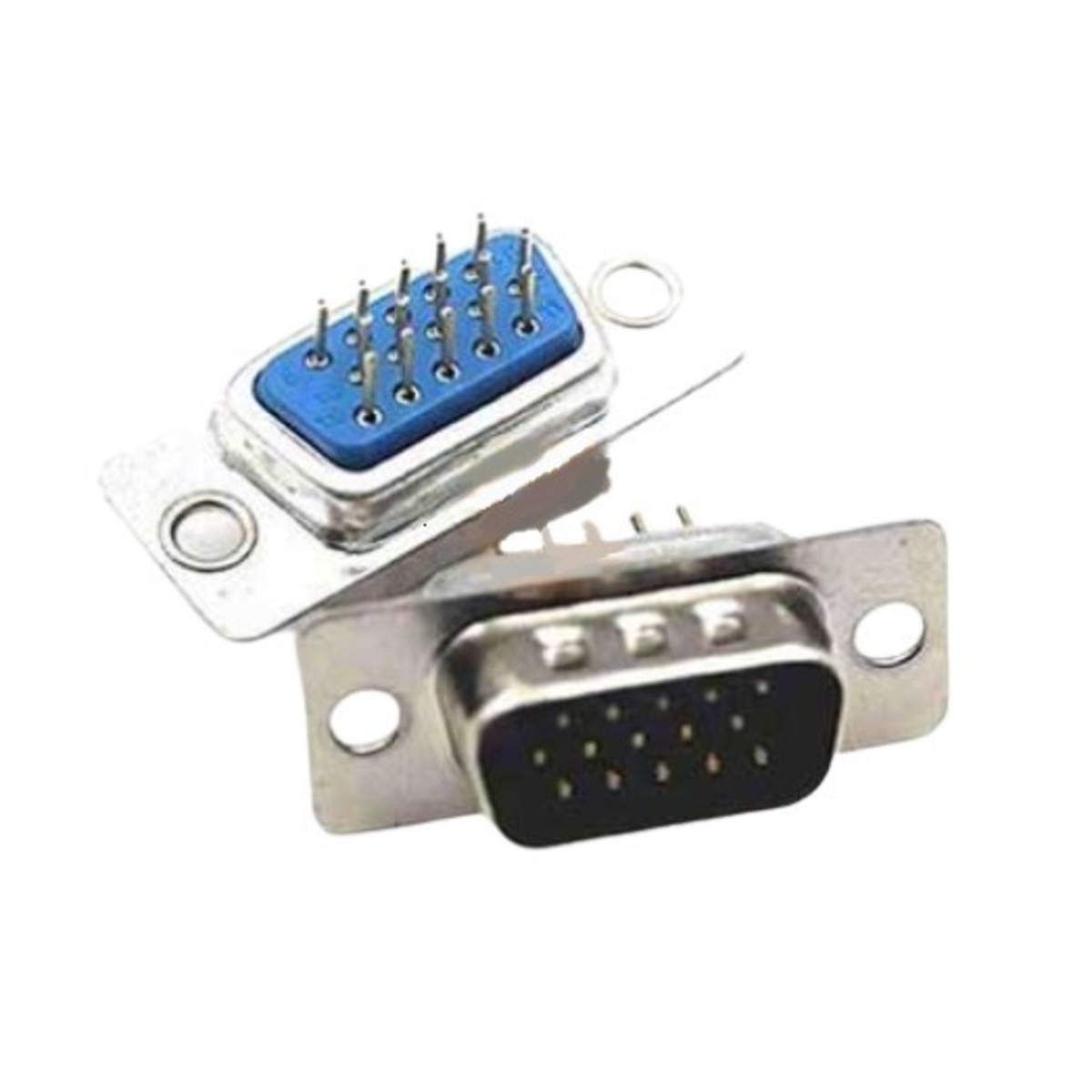 DB15 Pin VGA 3 Row PCB Mount Straight Male Connector (HD15 VGA Through Hole PCB Connector) image 1