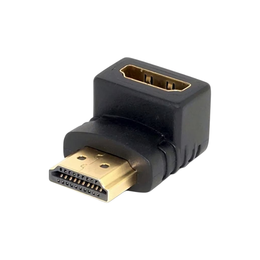 HDMI Male to HDMI Female 90 Degree Right Angle Adapter (HDMI Right Angle Extension Connector) image 1