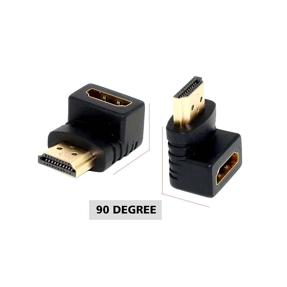 HDMI Male to HDMI Female 90 Degree Right Angle Adapter (HDMI Right Angle Extension Connector) image 3