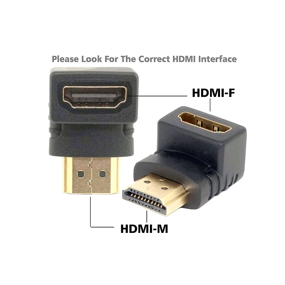 HDMI Male to HDMI Female 90 Degree Right Angle Adapter (HDMI Right Angle Extension Connector) image 4