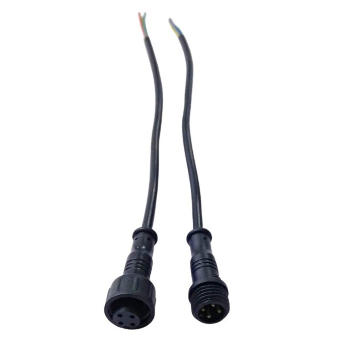 M12 4 Pin Waterproof Connector Male 12mm to Female 8mm with 20cm Cable image 1