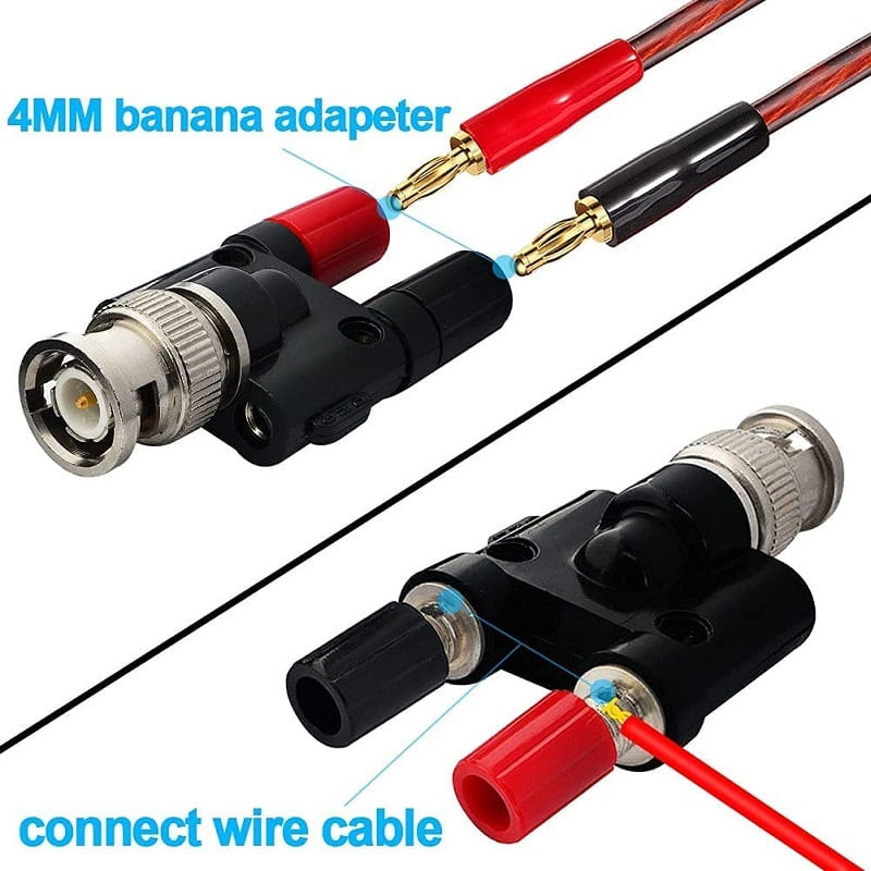 BNC Male to Dual Binding Post Banana Plug Adapter (BNC to Banana Connector) image 3