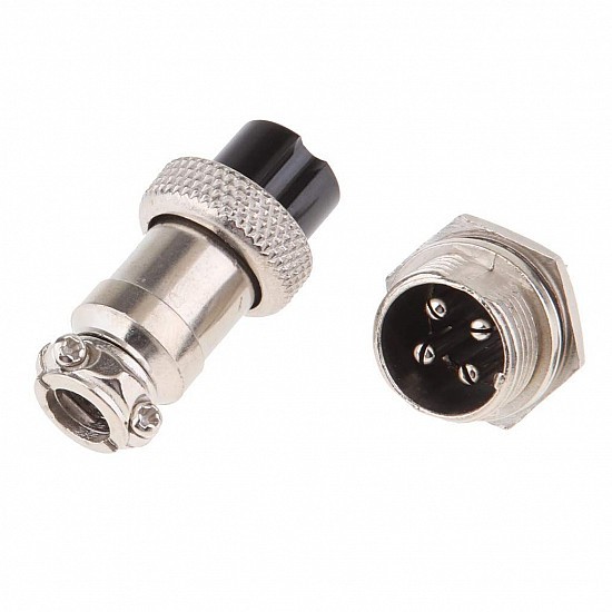 4 PIN 16mm Aviation Male / Female Mini Round Shell Panel Type Connector image 1