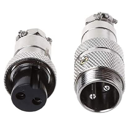 2 PIN 16mm Aviation Male / Female MiniI Round Shell Cable Type Connector image 1